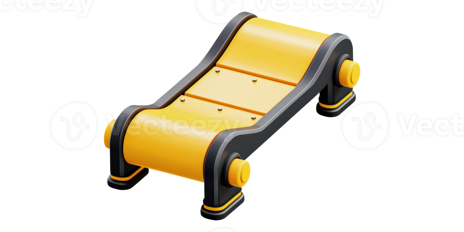 Yellow Conveyor Roller Section Isolated on Transparent Background png