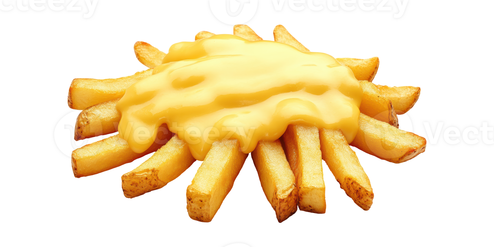 French Fries Topped With Melted Cheese Isolated on Transparent Background png