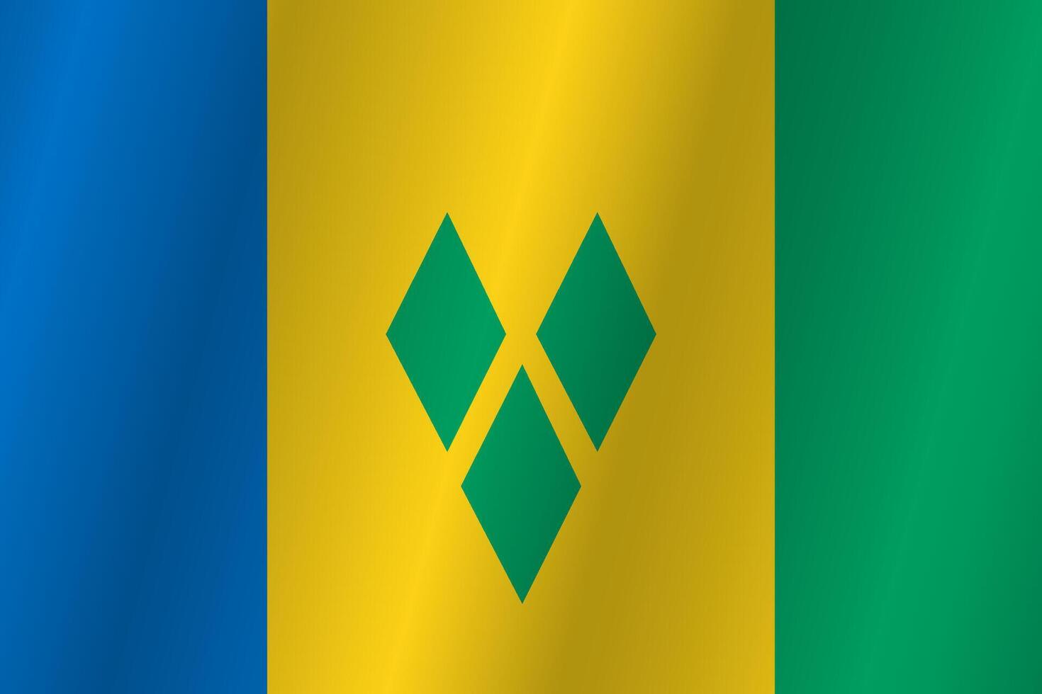 The Flag of the country Saint Vincent and the Grenadines on a white background vector