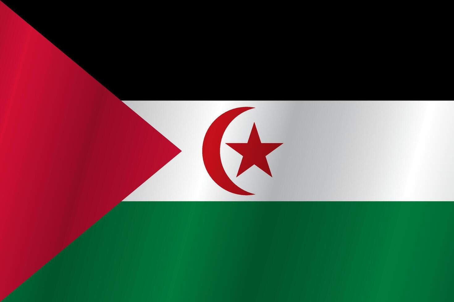 The Flag of the country Sahrawi Arab Democratic Republic on a white background vector