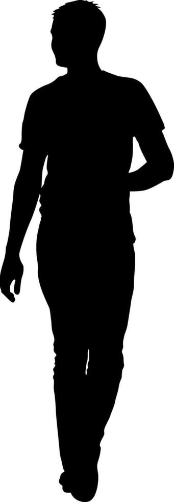 Man walking a forward isolated silhouette vector