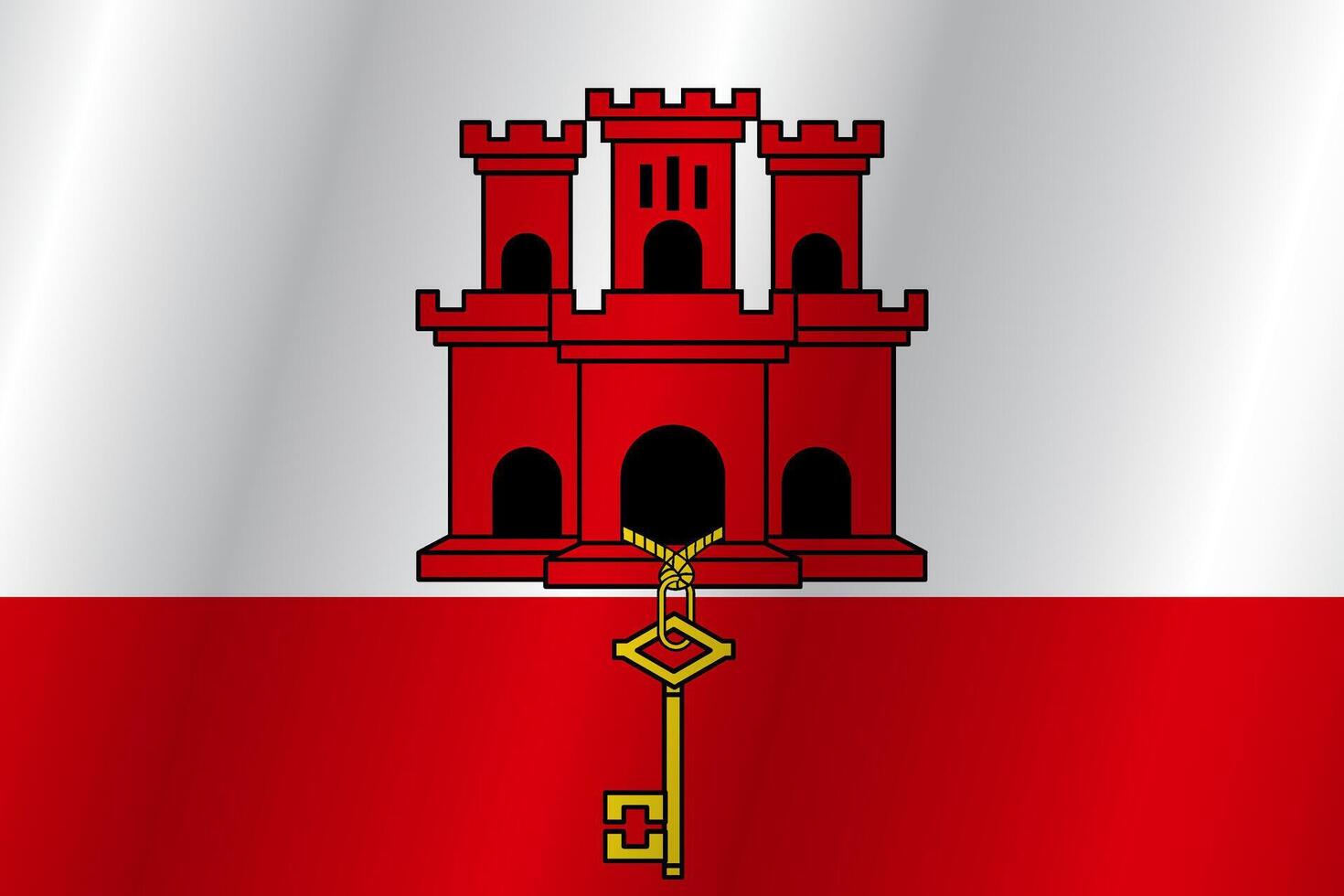 The Flag of the country Gibraltar on a white background vector