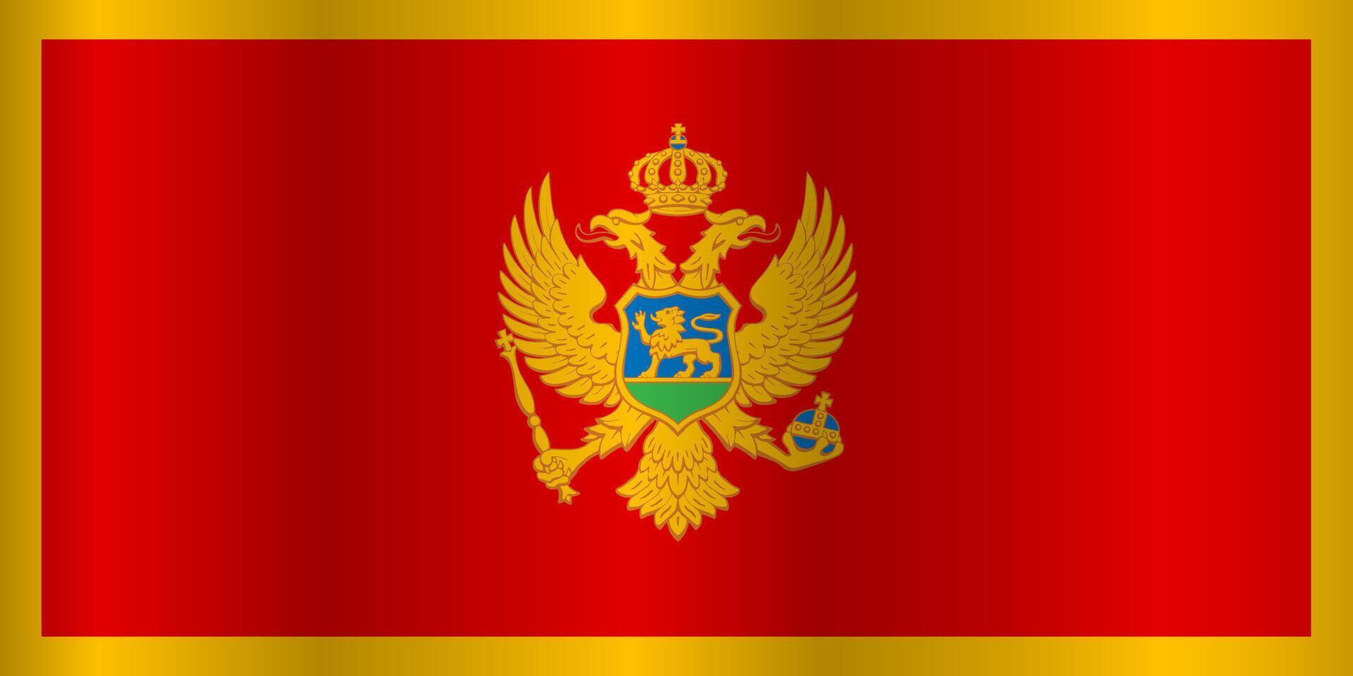 The Flag of the country Montenegro on a white background vector