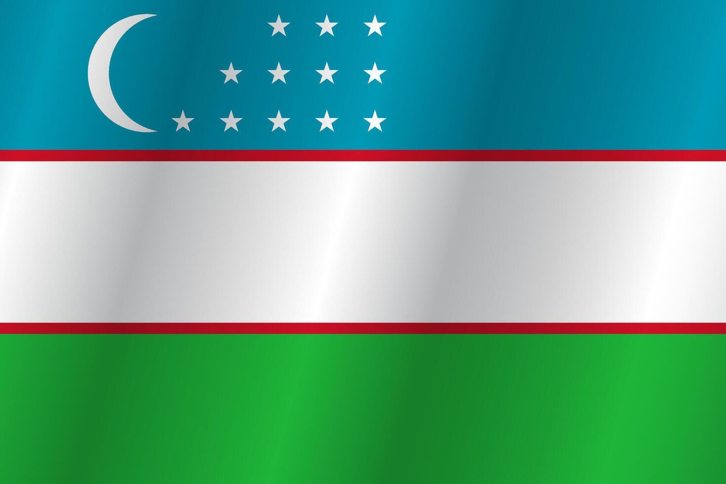 The Flag of the country Uzbekistan on a white background vector