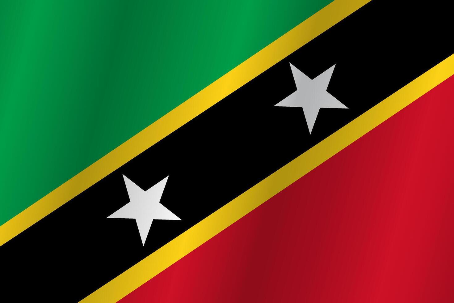The Flag of the country Saint Kitts and Nevis on a white background vector