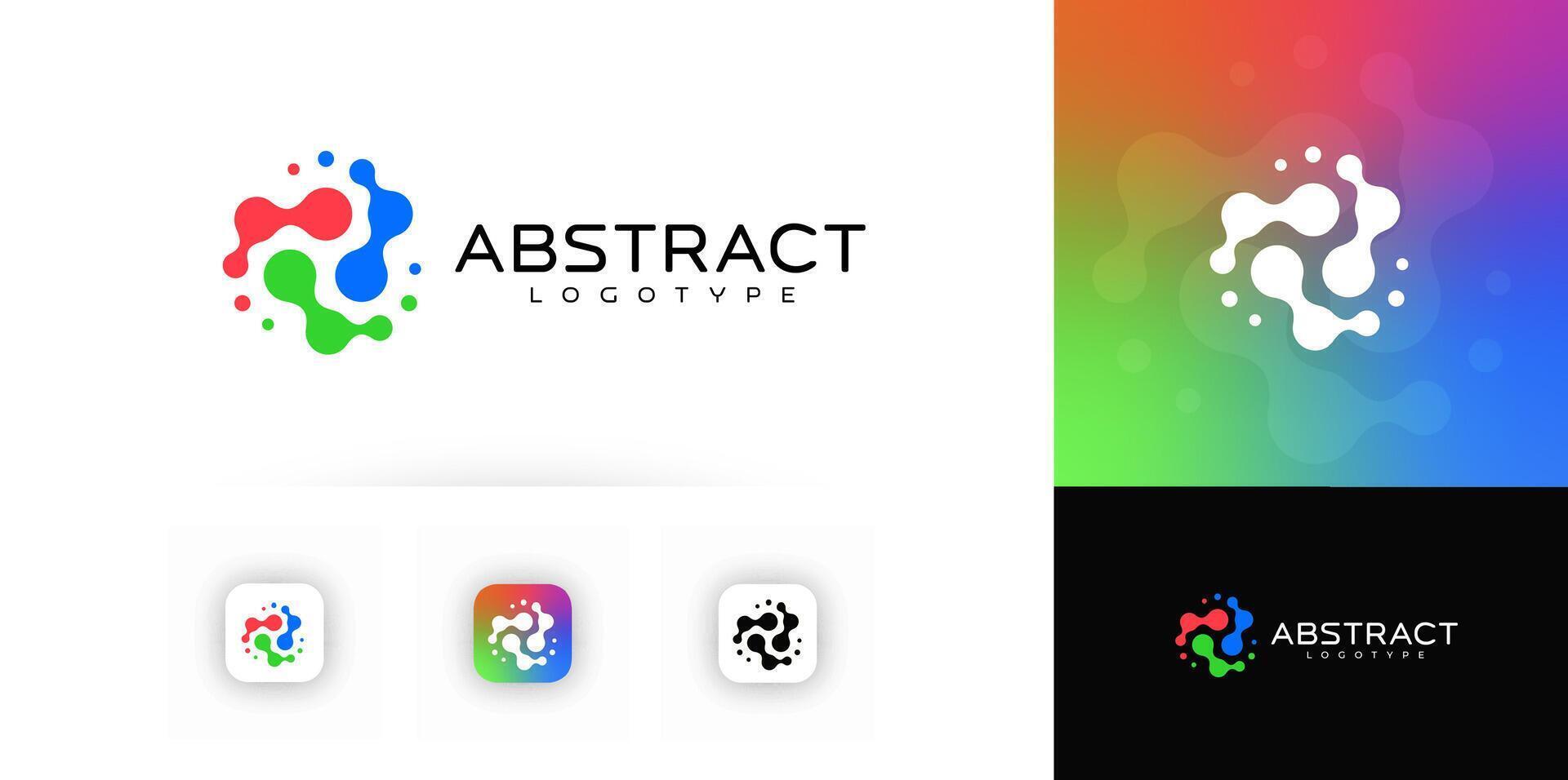 Fluid movement logo organic shape, evokes creativity, innovation, biotech, creative app, tech startup, media. logotype vector