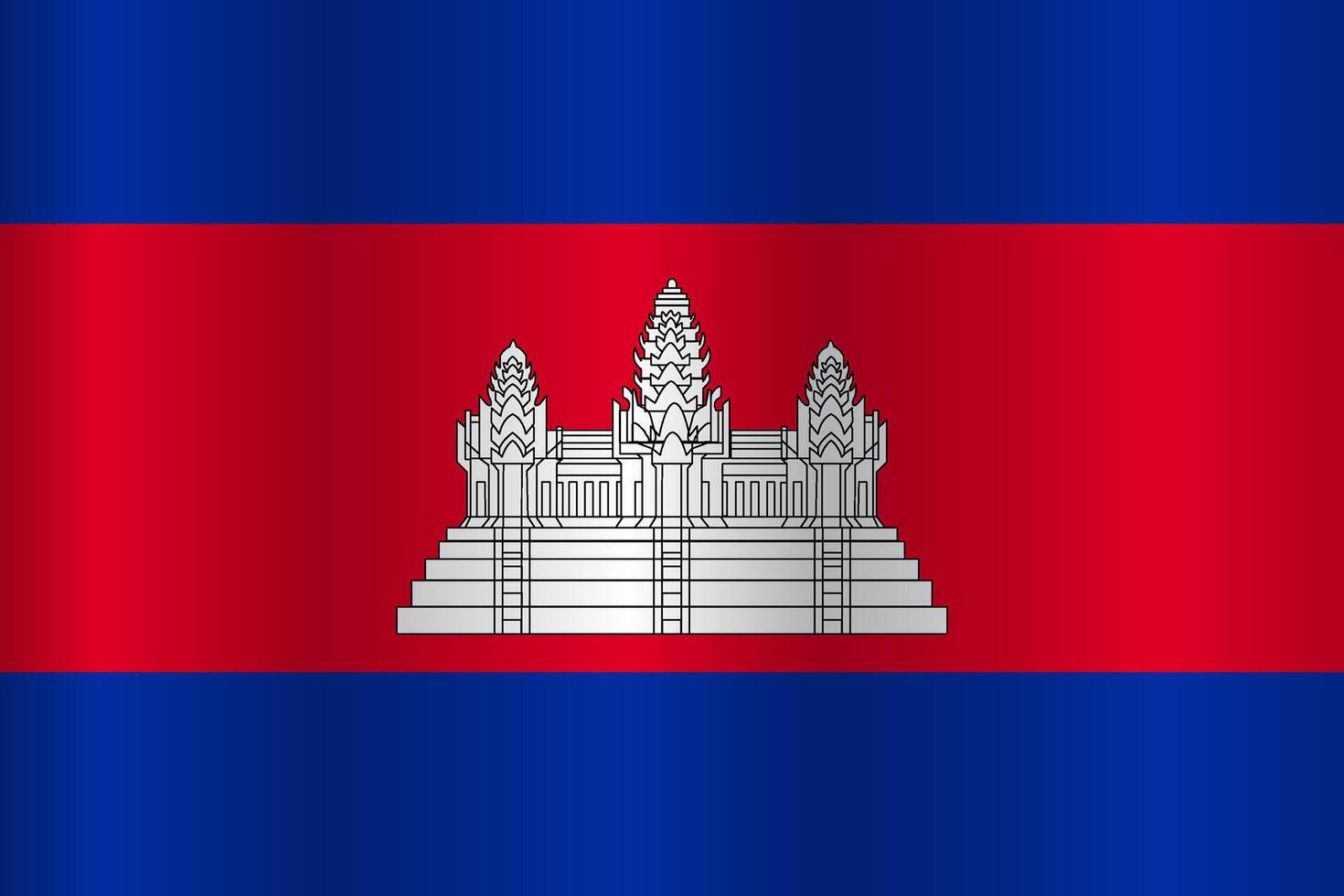 The Flag of the country Cambodia on a white background vector