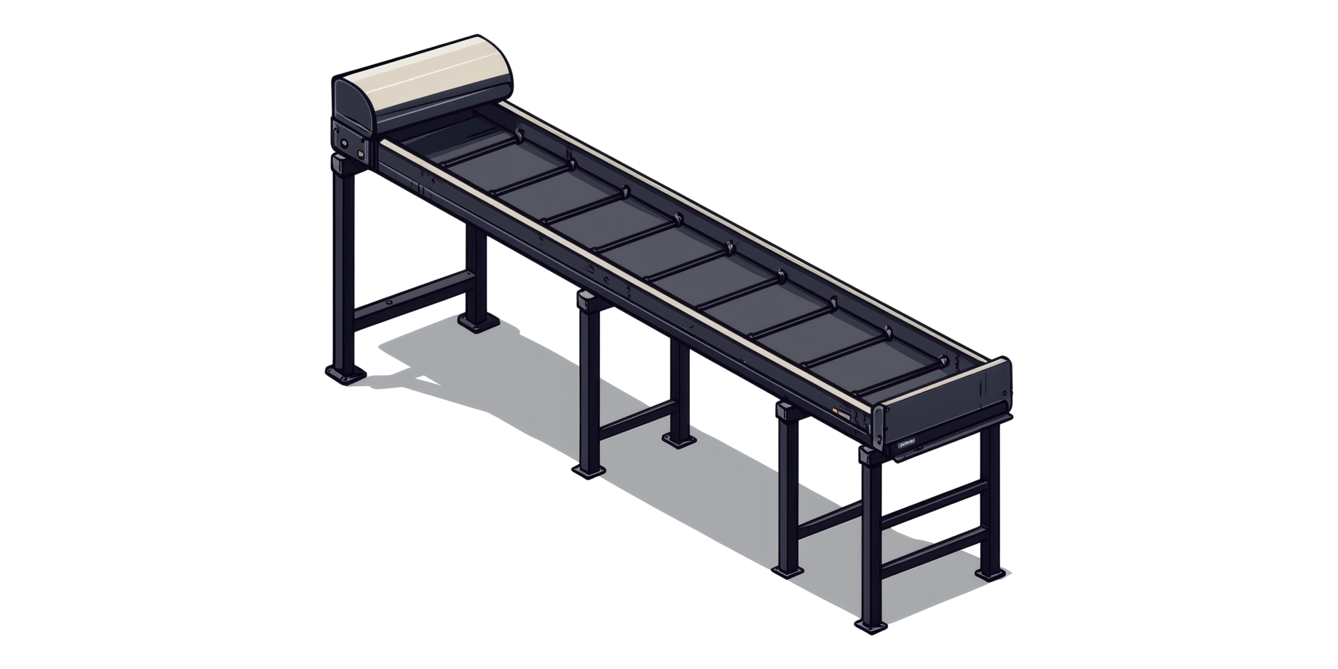 Industrial conveyor belt machine isolated on transparent background png