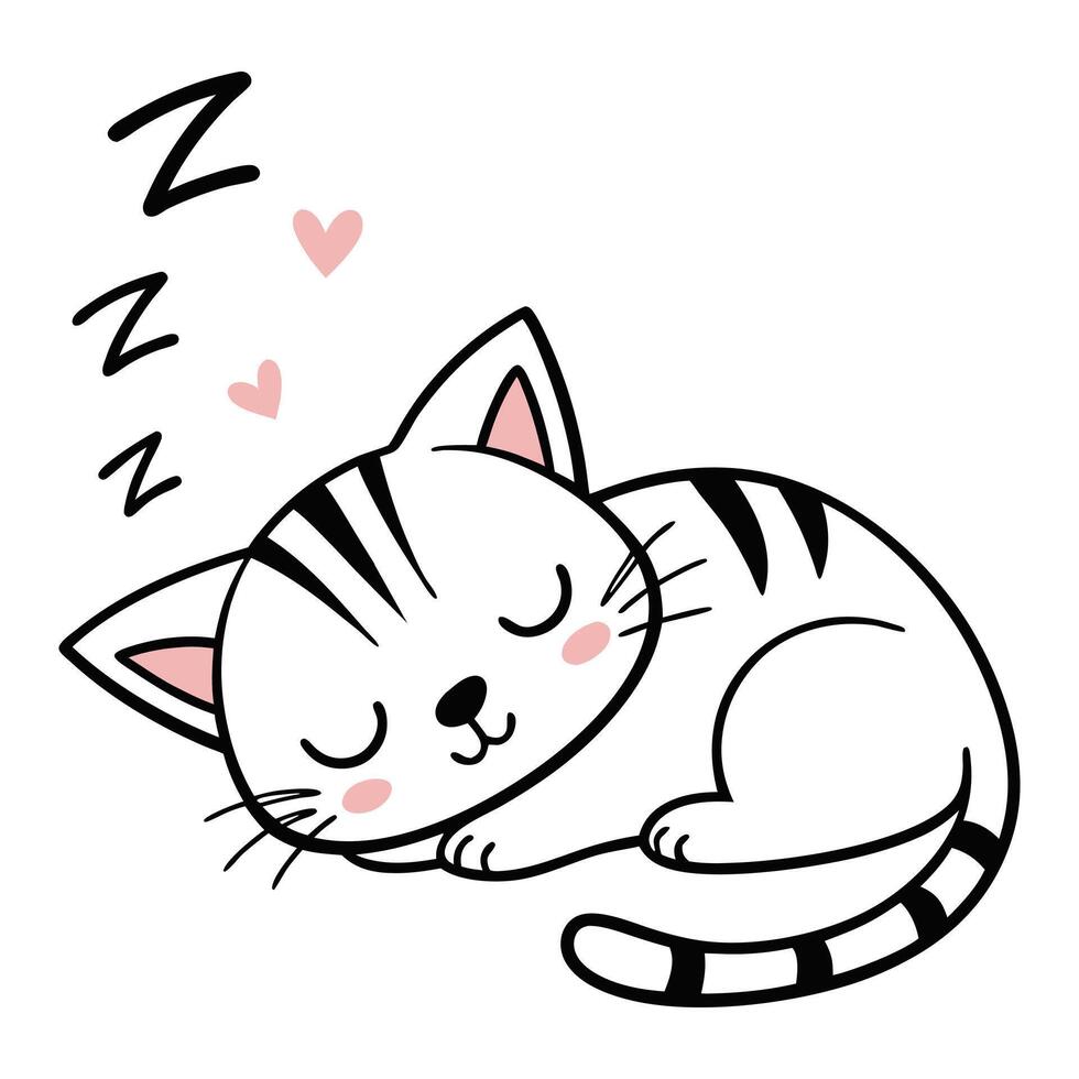 Doodle Style Cat with Whiskers vector