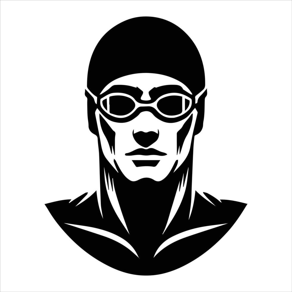 Swimmer Silhouette Design with Racing Motion Artwork vector