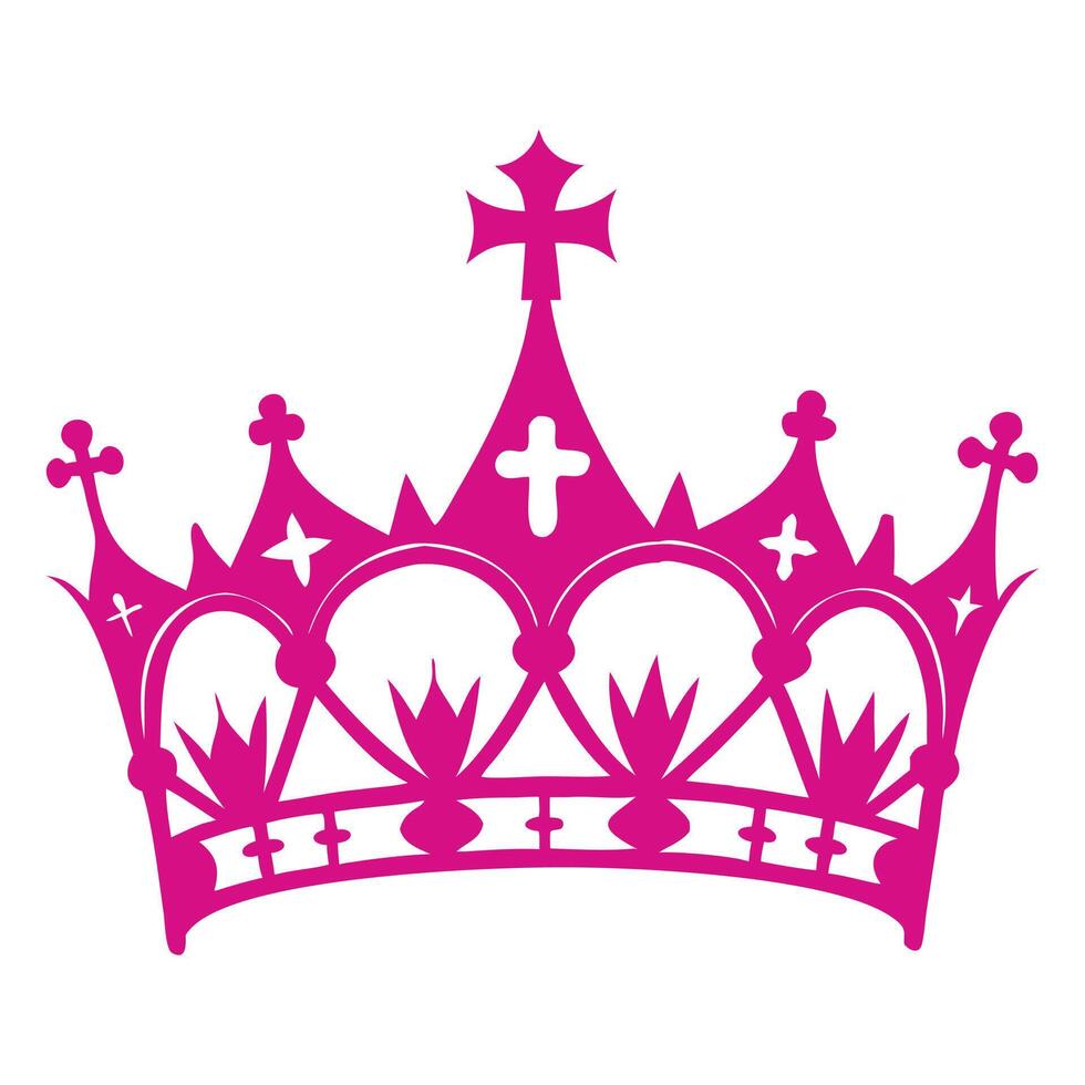 Elegant Crown Clipart Featuring Queen and Princess vector