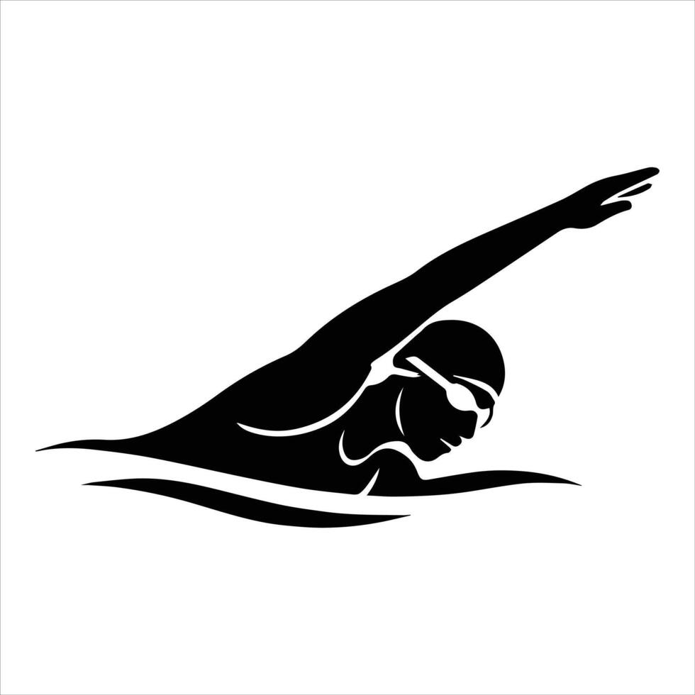 Race Day Swimming Clipart with High Energy Style vector