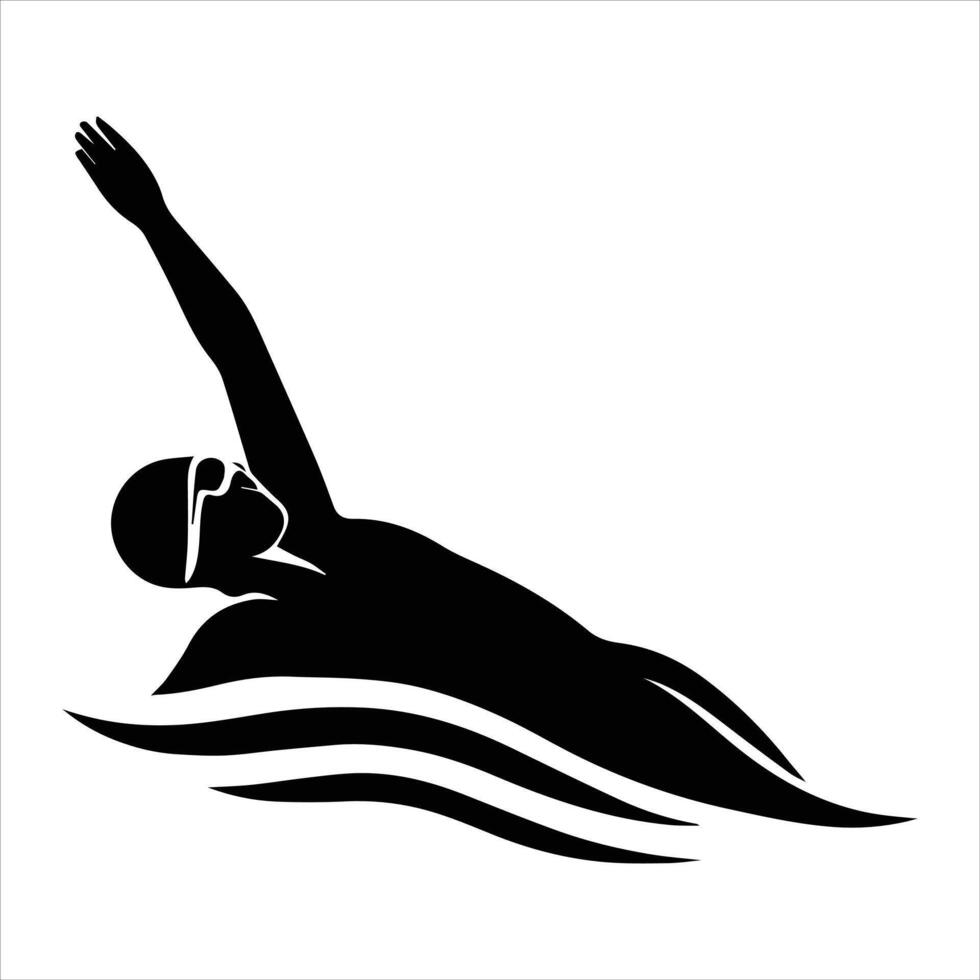 Swimming Clipart Design Featuring Dynamic Swimmer Motion vector