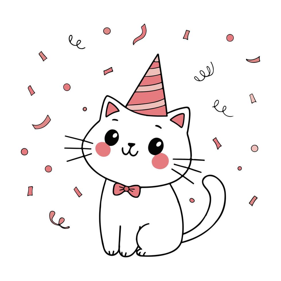 Cute Little Cat Doodle for Kids vector