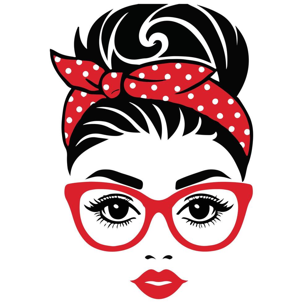 Elegant Mom Messy Bun Clipart Design vector