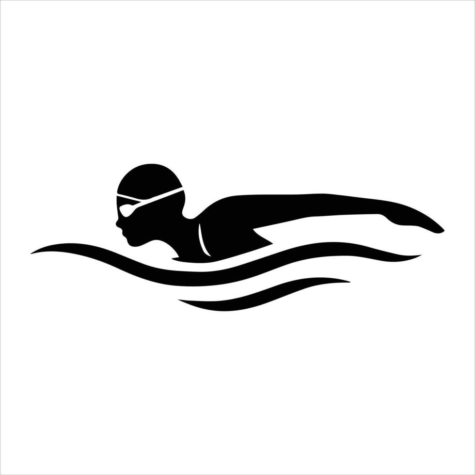 Competitive Swimming Clipart Design with Sporty Style vector