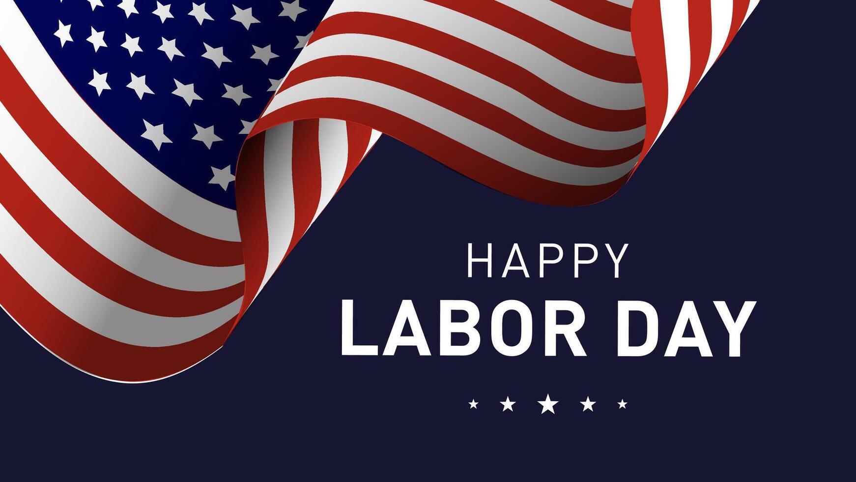 Happy Labor Day with USA flag on blue background illustration vector