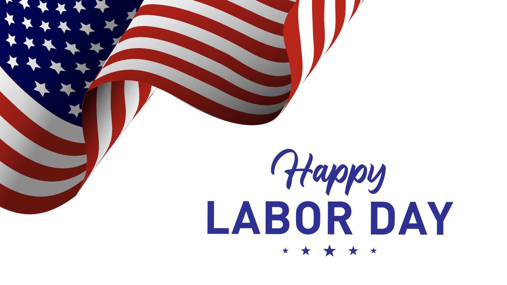Happy Labor day greetings with US flag illustration vector