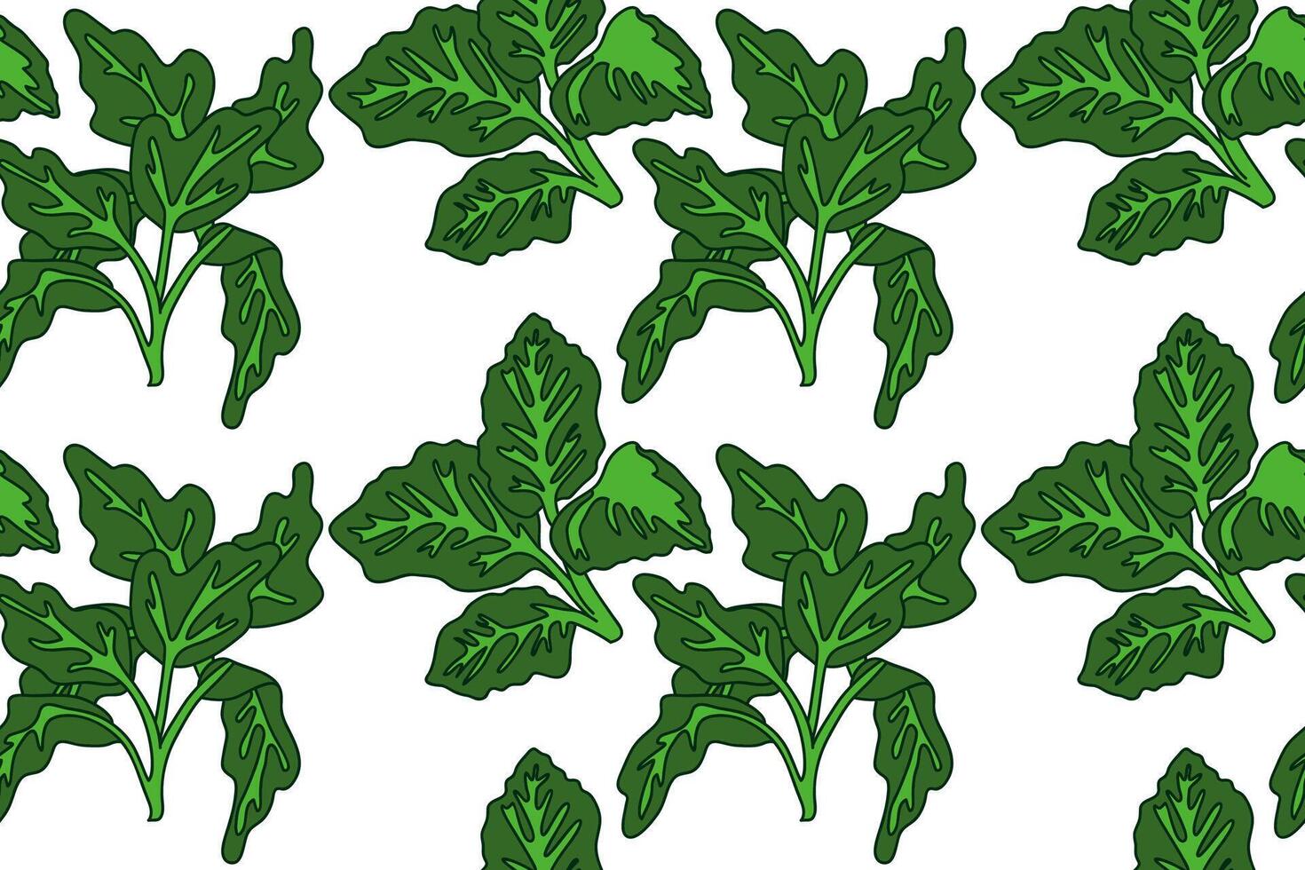 Botanical abstract seamless pattern with leaves illustration. Colorful repeating cartoon green foliage in white background. Graphic design for Fashion Cover Textile Birthday Greeting Card Print vector
