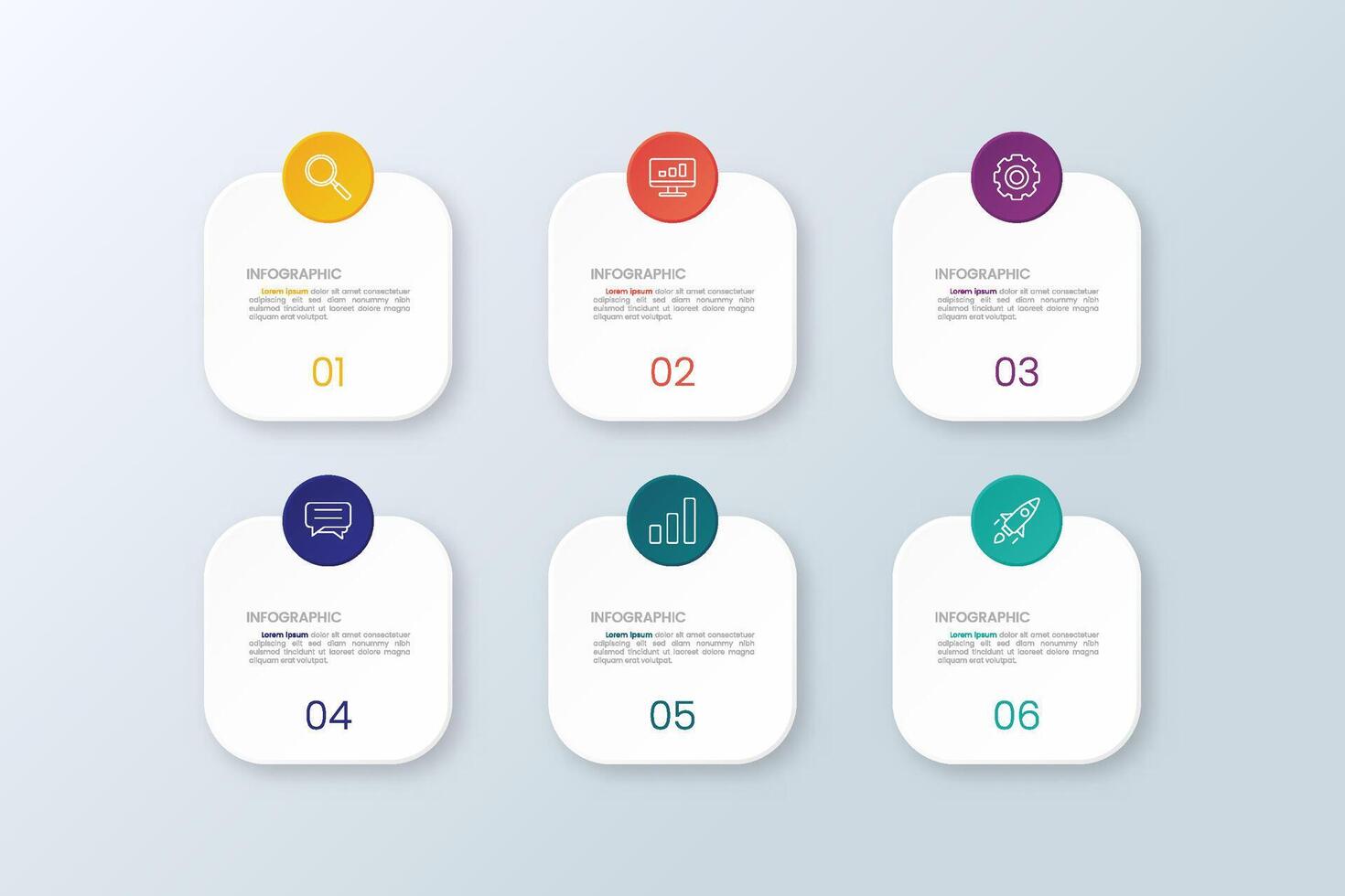 Six Step Infographic Process Template vector