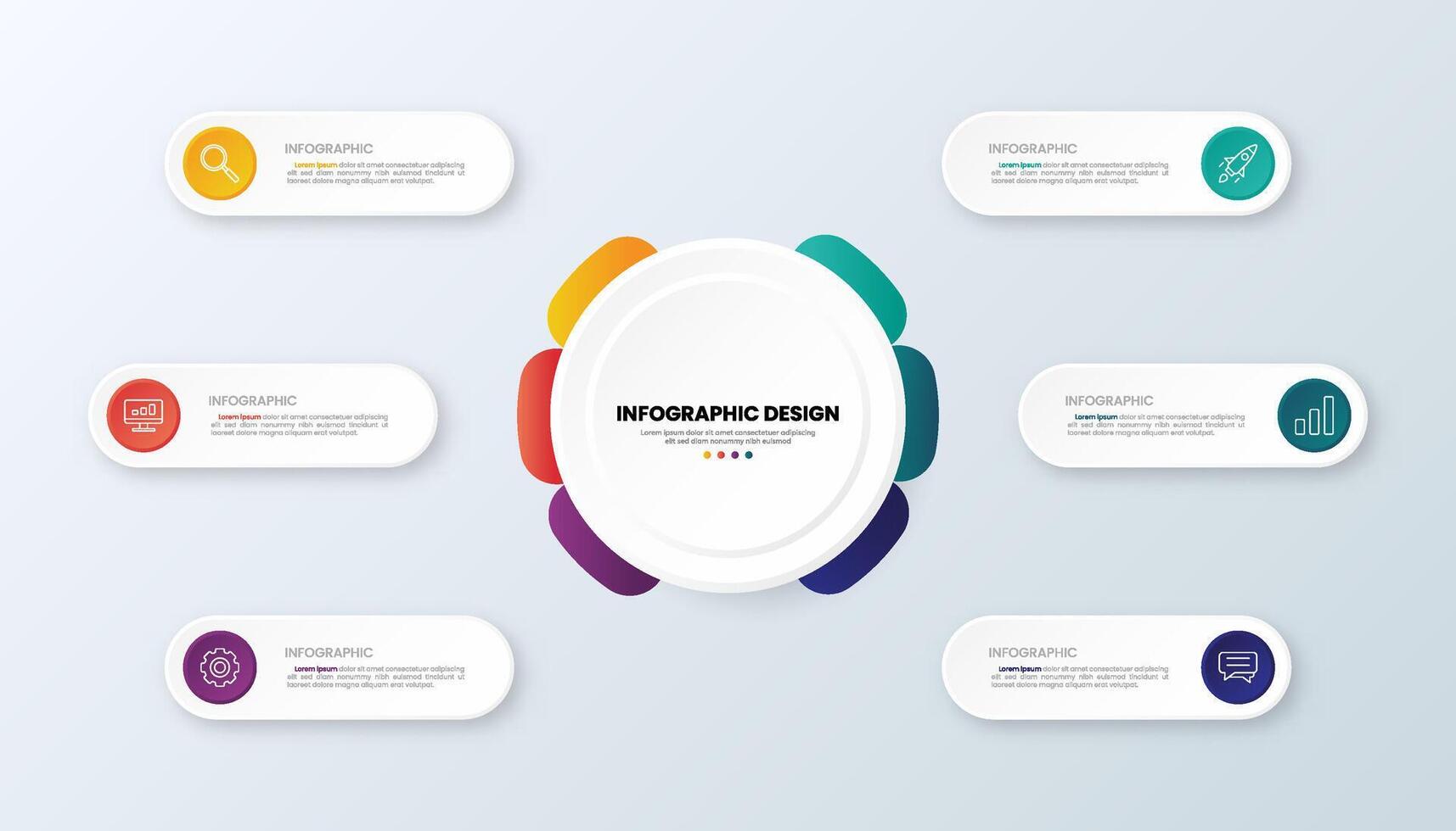 Infographic Design Circular Diagram for Data Visualization vector