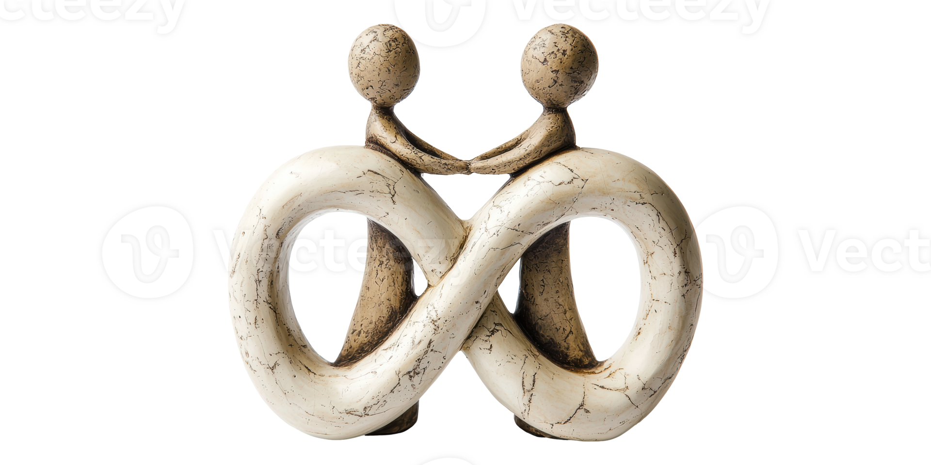 Stone Couple with Infinity Symbol Sculpture Isolated on Transparent Background png