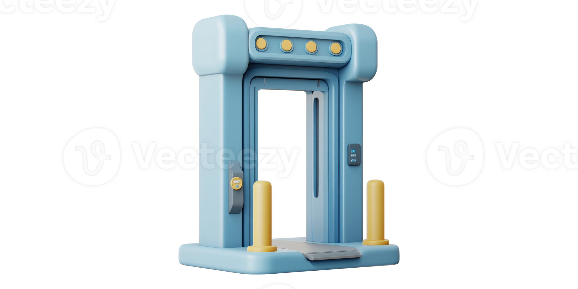 Digital metal detector gate isolated on transparent background png