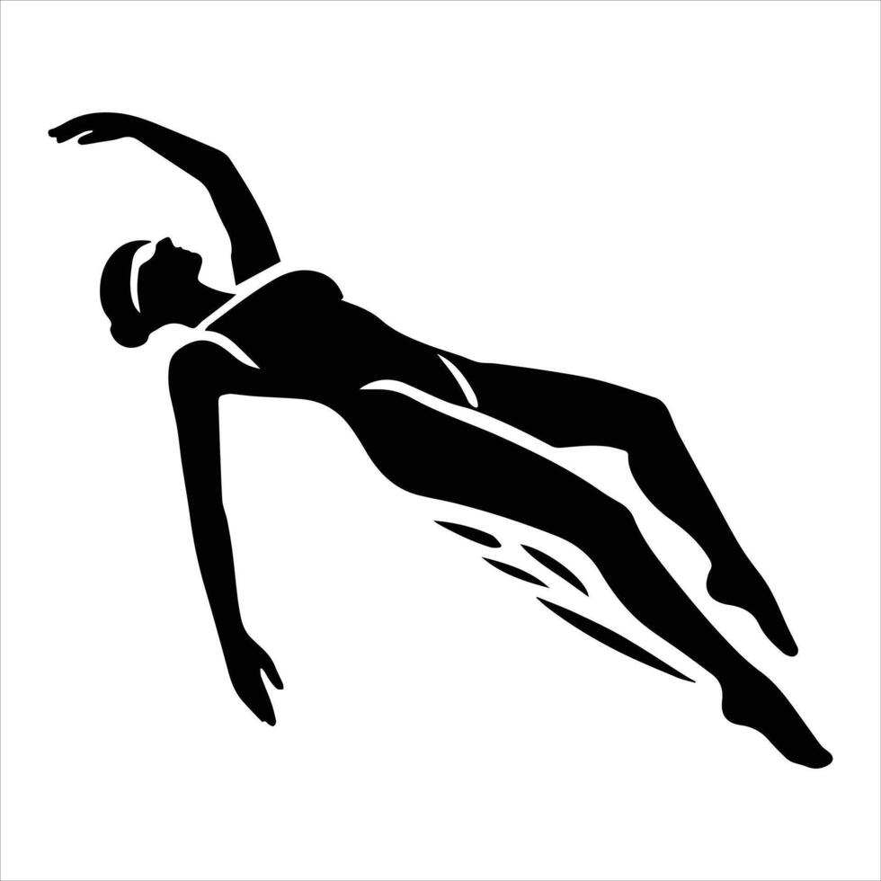 Dive Start Silhouette with Swimming Race Illustration vector