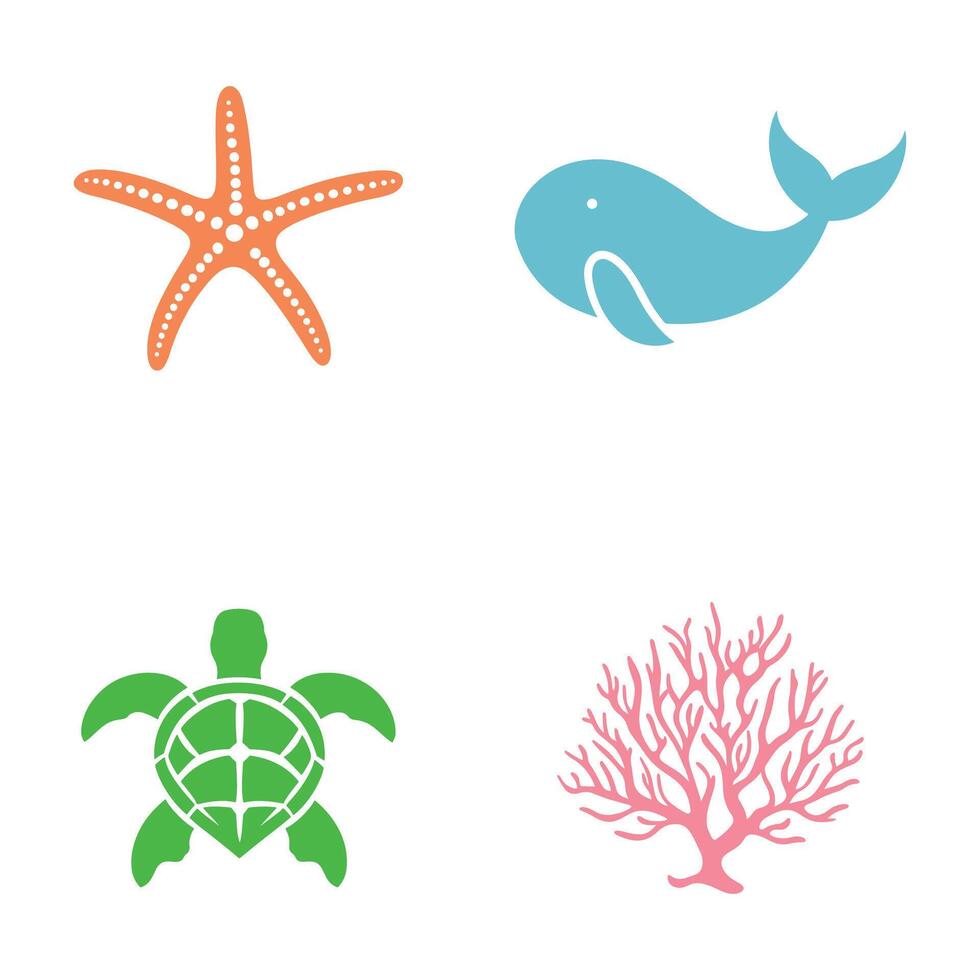 bundle of Sea Creatures illustration, Sea Fish Design sublimation, Marine Life vector