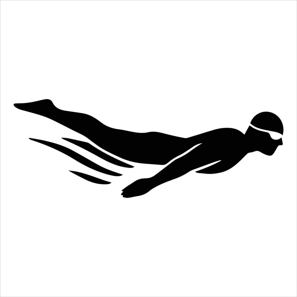 Swimming Motion Clipart with Clean Silhouette Art vector