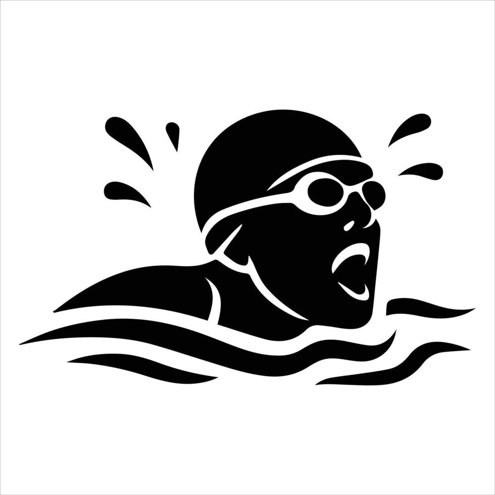 High Speed Swimming Illustration with Athletic Clipart vector