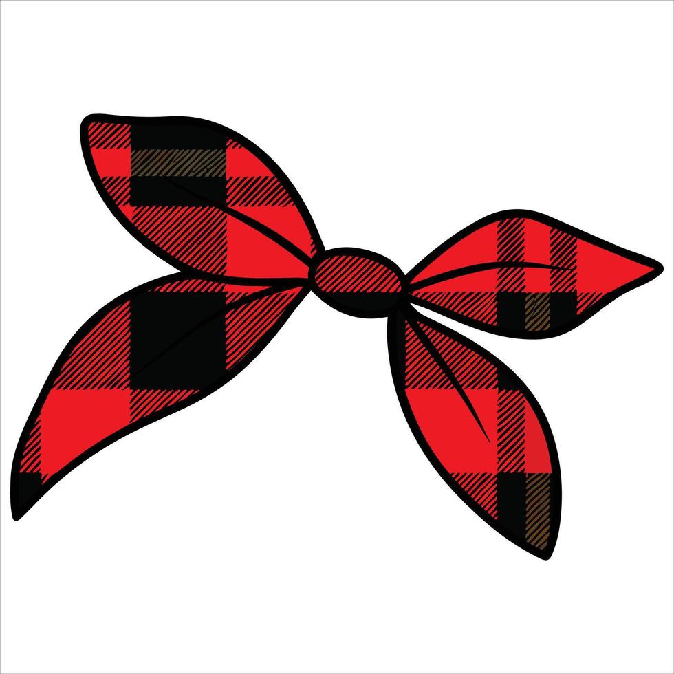 Buffalo Plaid Mom Messy Bun Coquette Bow Illustration, Mama Messy Bun Hairband clipart, Messy Bun Design For Women vector