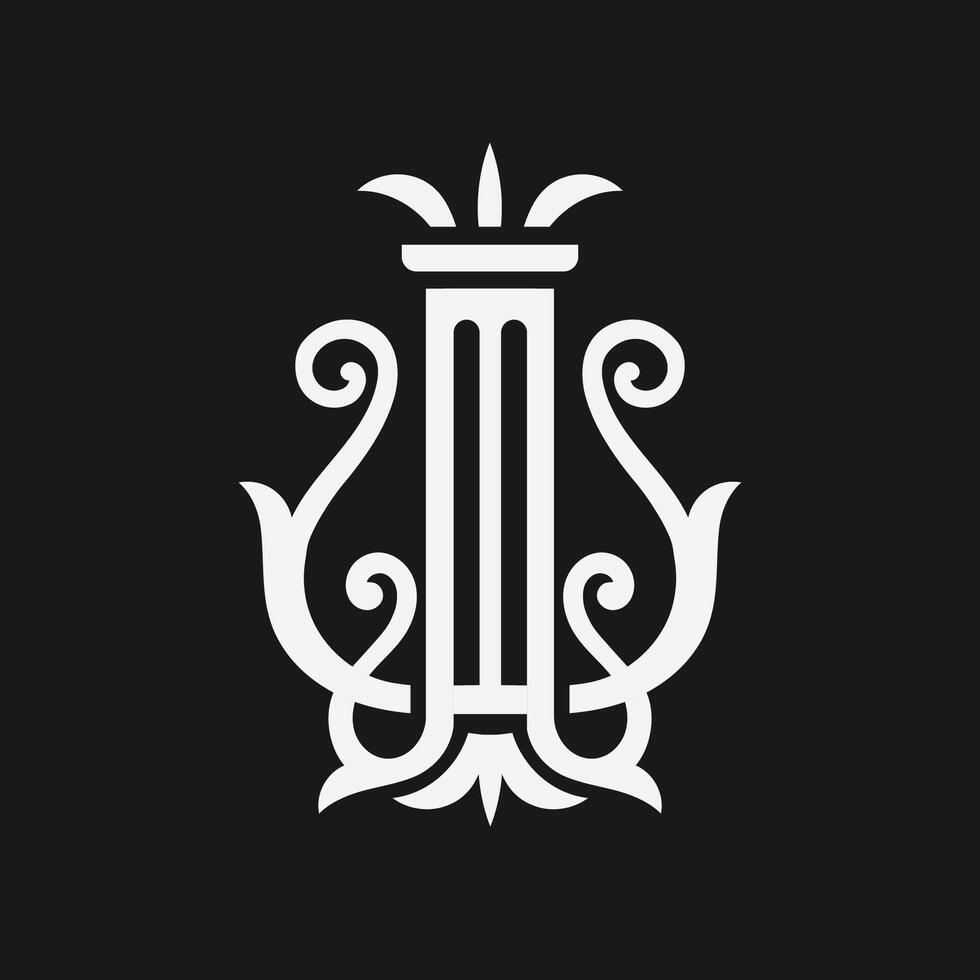 simple and elegant vintage ornament and pillar vector