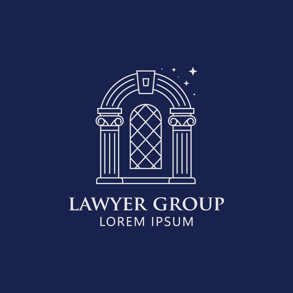 Simple and Modern Pillar of Law Legal symbol, outline style symbol vector