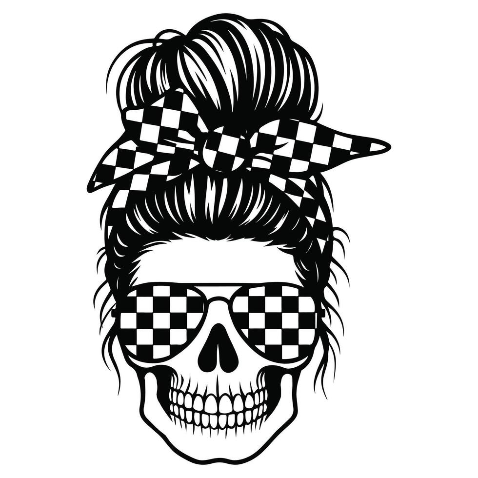Fun Messy Bun Hairband Clipart for Race Moms vector