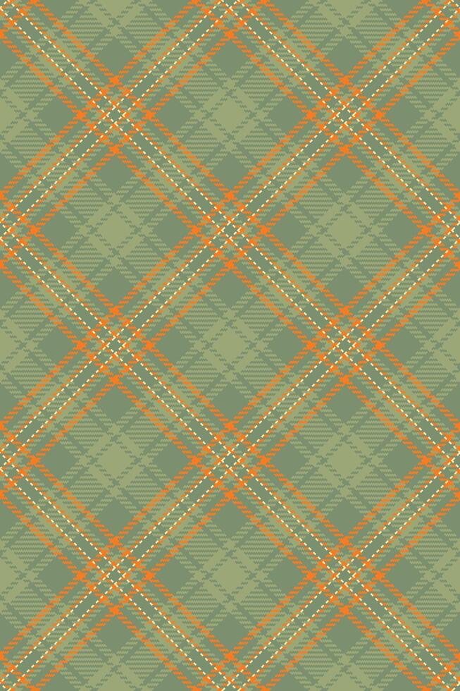 Elegant sage green and burnt orange plaid pattern. Perfect for textile design, fall fashion, autumnal backgrounds, or wrapping paper. This seamless texture evokes a sense of warmth and rustic charm. vector