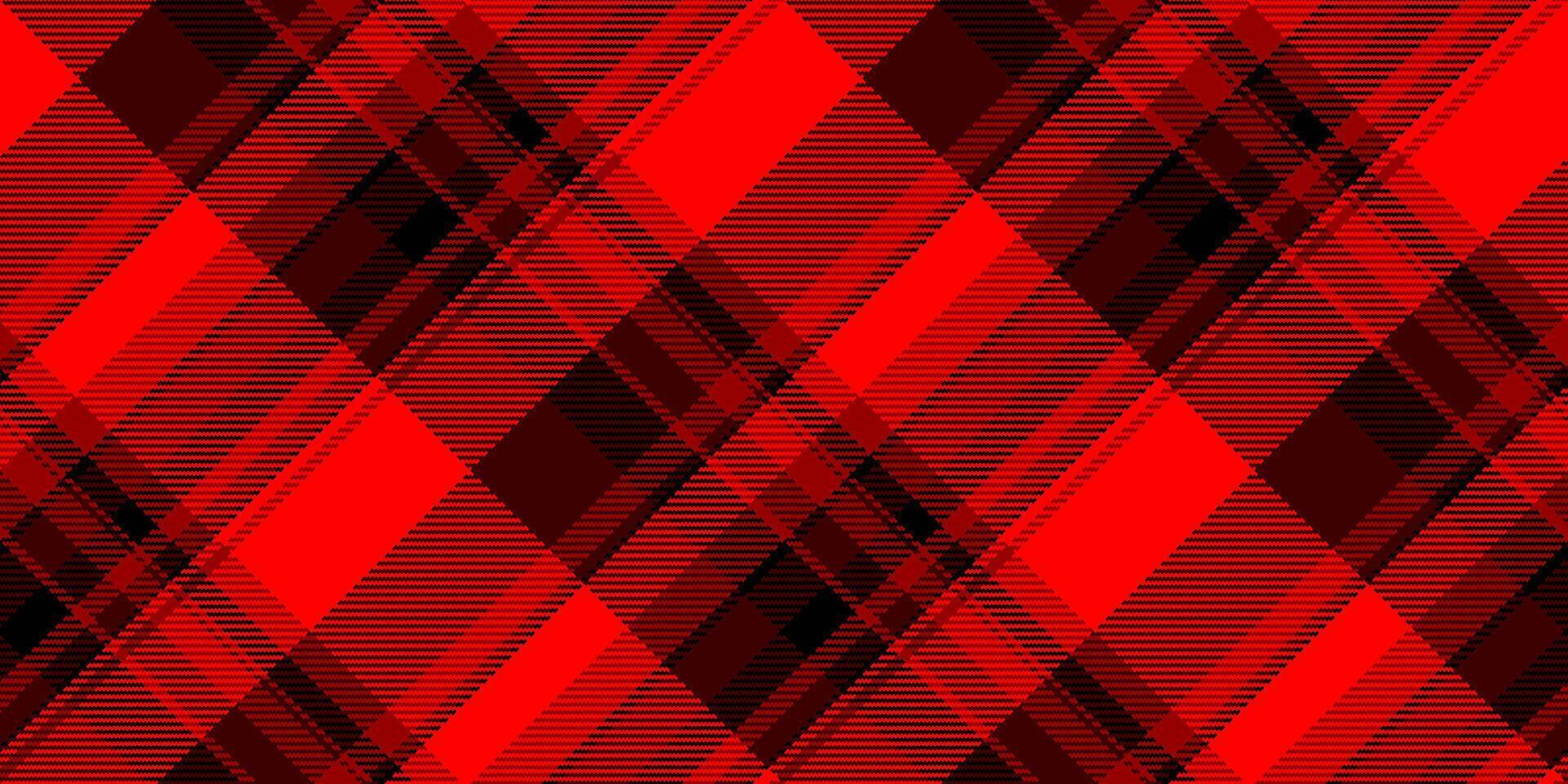 Dynamic red and black diagonal plaid pattern. Perfect for textile design, website backgrounds, or adding a bold, energetic aesthetic to your projects. vector