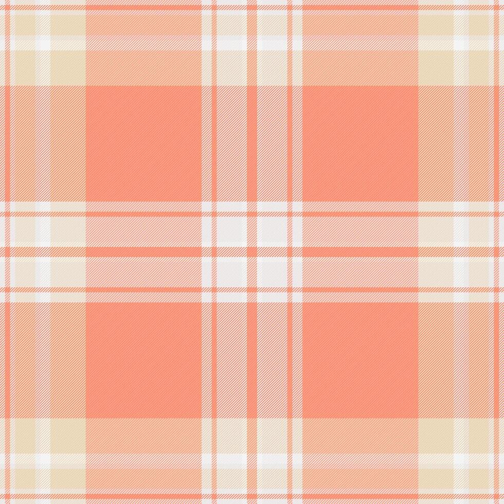 Soft peach and cream plaid pattern. Ideal for textile design, wrapping paper, or website backgrounds. vector