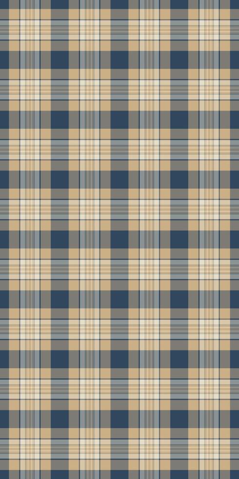 Elegant beige and navy plaid pattern. Perfect for textile design, website backgrounds, or crafting projects. This seamless texture evokes feelings of warmth and sophistication. vector
