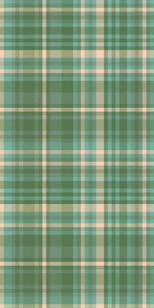 Folded check plaid, grungy pattern textile tartan. Yard background fabric seamless texture in green and pastel colors. vector