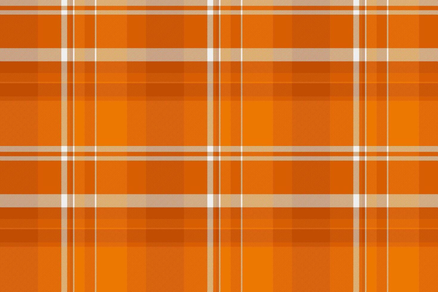 Vibrant orange plaid pattern with white intersecting lines. A warm, classic textile design suitable for backgrounds, textures, or abstract concepts. Versatile aesthetic. vector