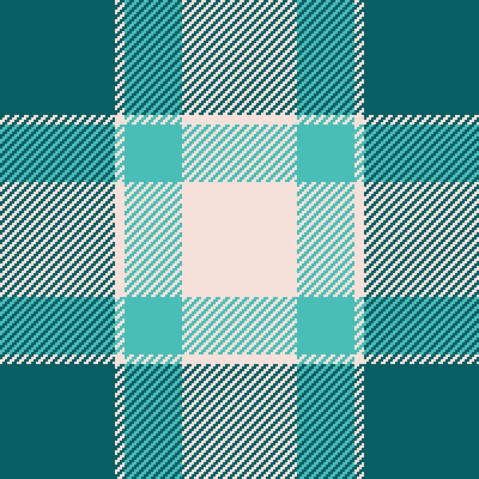 Stylish teal and cream plaid pattern. Perfect for textile design, fashion, home decor, and website backgrounds. This vibrant, textured image evokes a sense of warmth and sophistication. vector