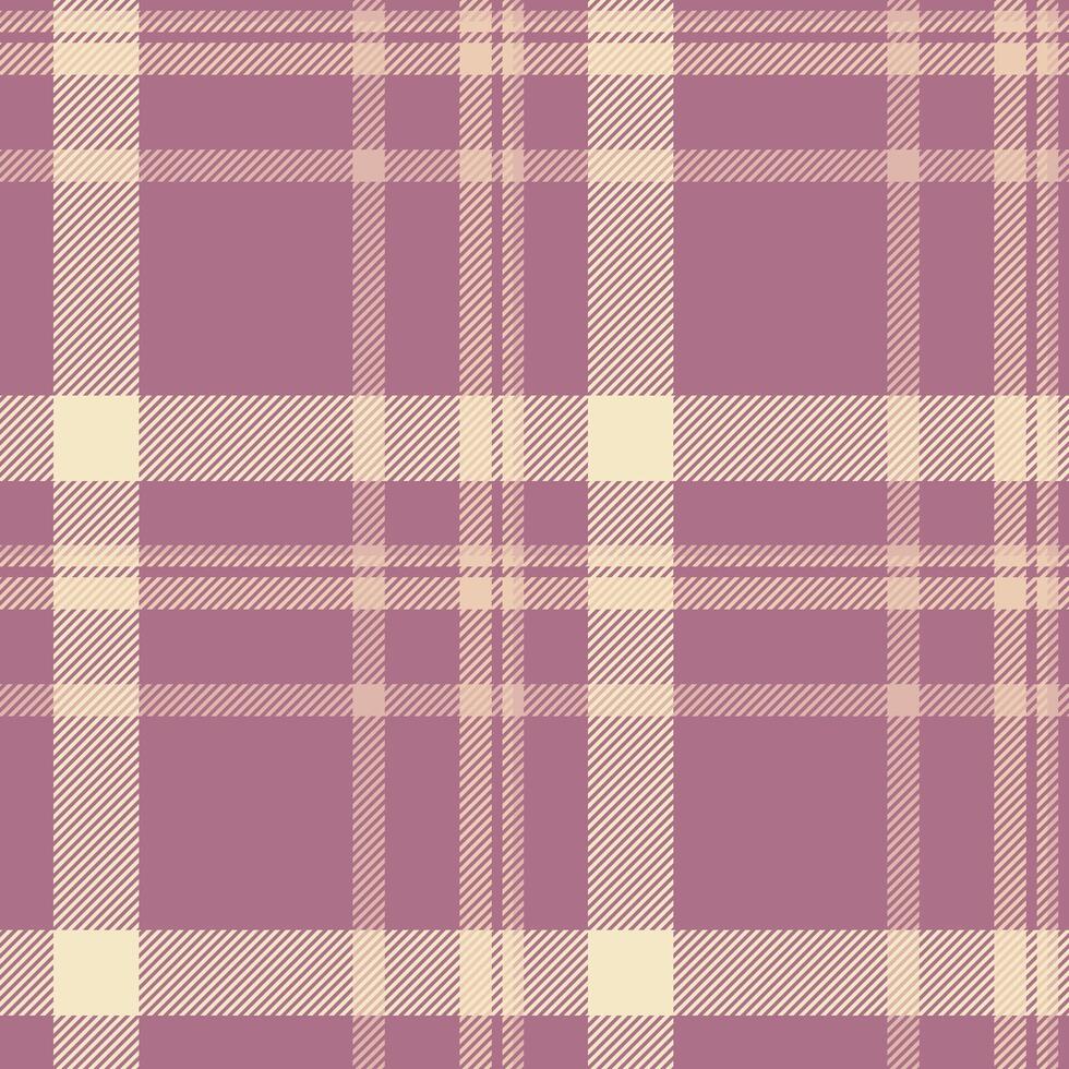 Elegant plaid pattern in muted mauve and beige tones. Seamless textile design for backgrounds, fashion, or graphic projects. Classic, versatile texture. vector