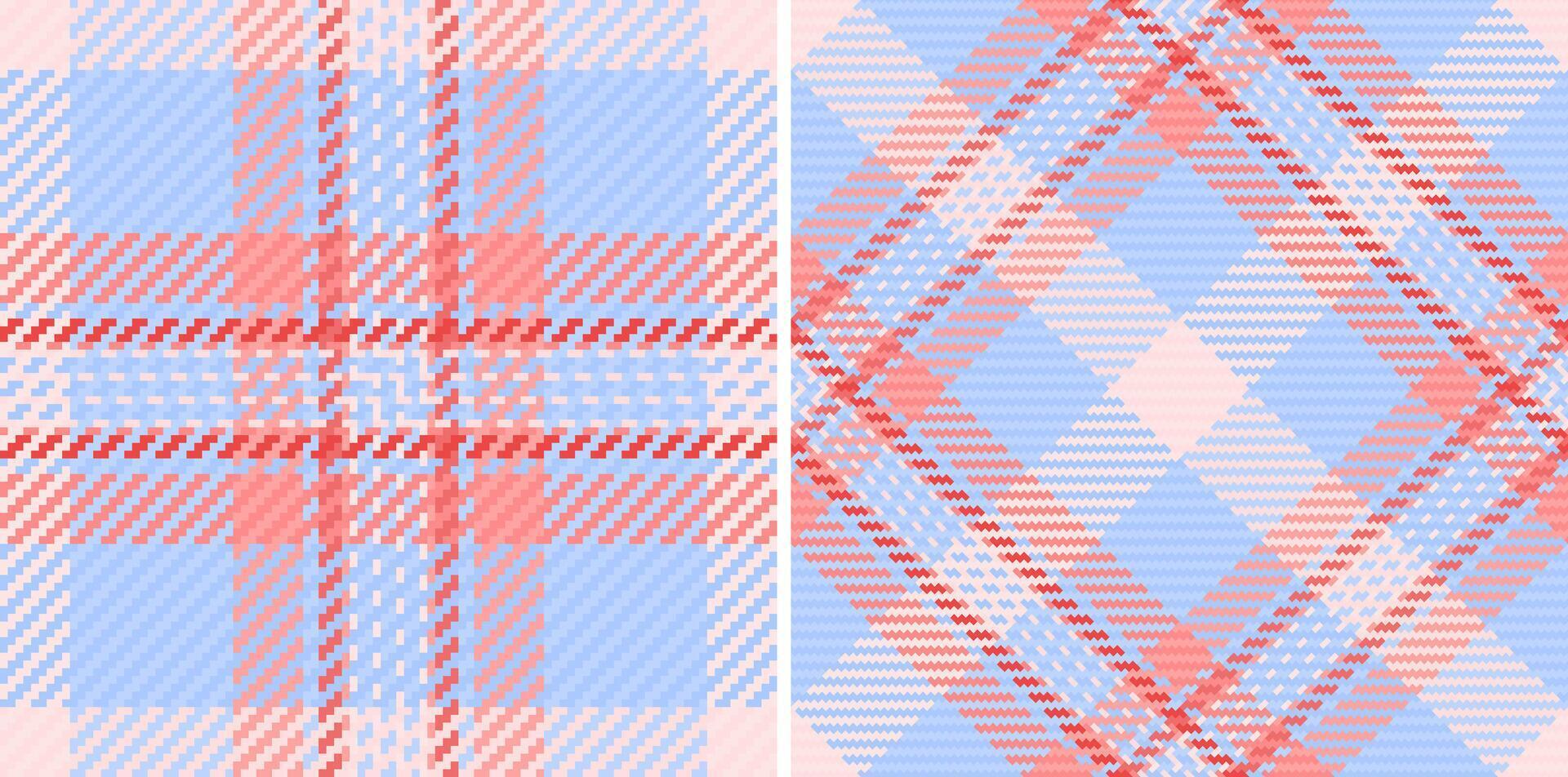 Pattern tartan plaid of fabric background seamless with a check textile texture. Set in kids colors. Valentines day gift ideas. vector
