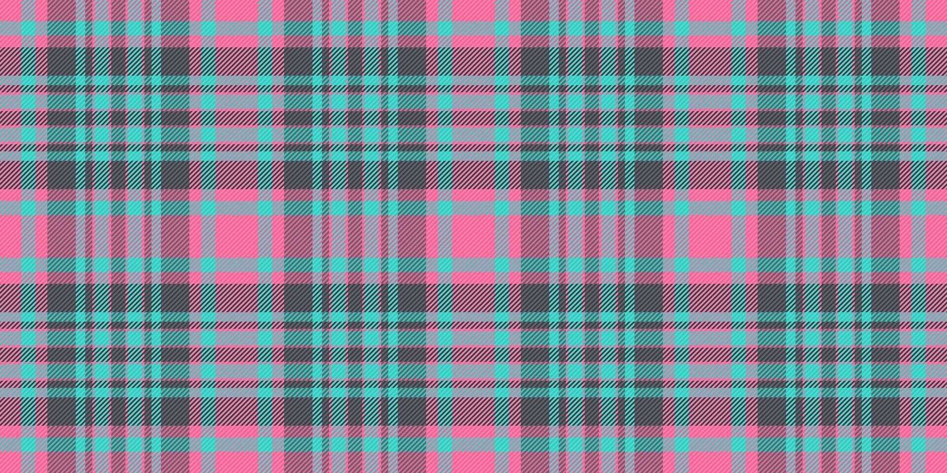 Vibrant pink and teal plaid pattern. Perfect for textile design, fashion, websites, or branding. vector