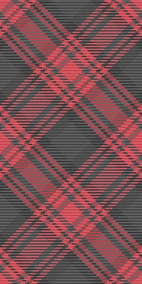 Vibrant diagonal plaid pattern in shades of coral and charcoal gray. Perfect for textile design, fashion, website backgrounds, or seasonal projects. vector