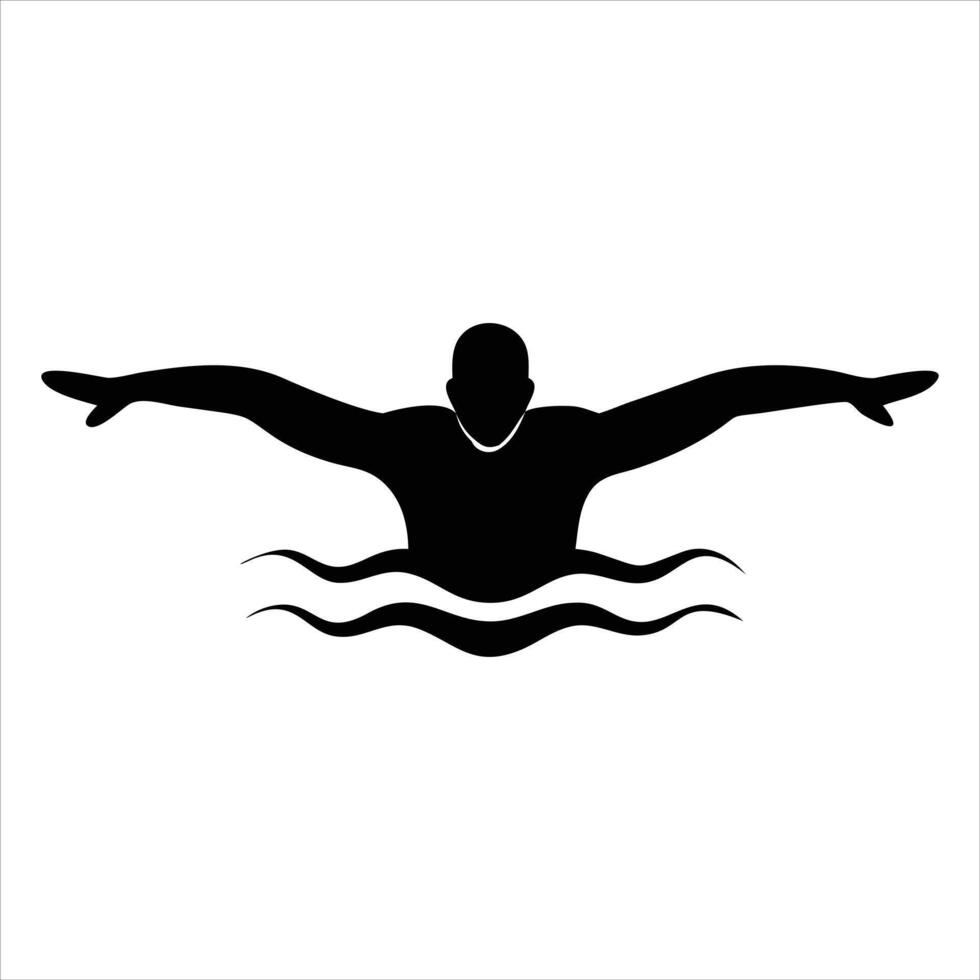 Dynamic Water Race Illustration with Swimming Clipart vector