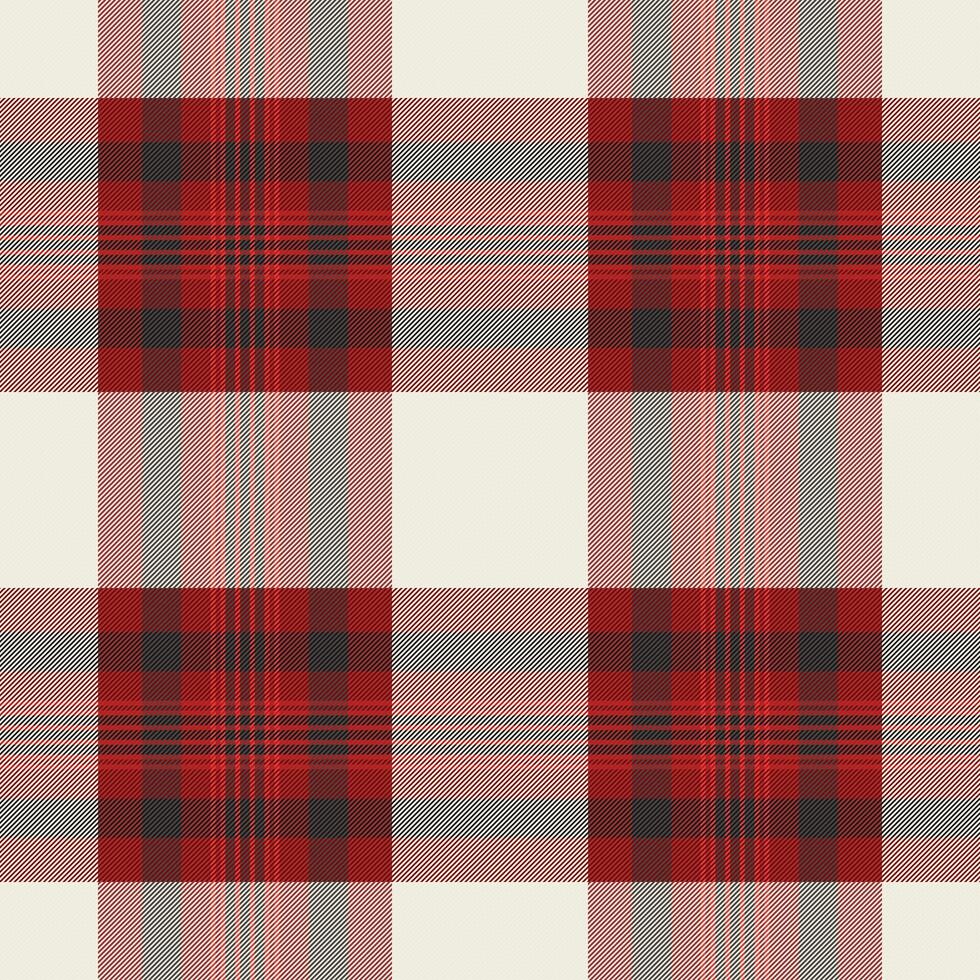 Elegant red and cream plaid pattern. Perfect for textile design, wrapping paper, or seasonal projects. vector