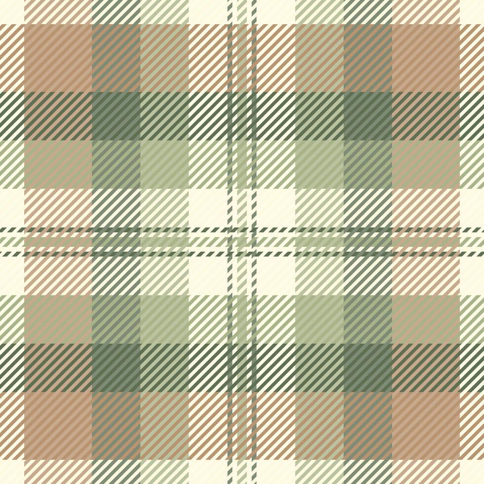 Elegant cream, taupe, and sage green plaid pattern. Perfect for textile design, fashion, home decor, and website backgrounds. Subtle texture adds visual interest. vector