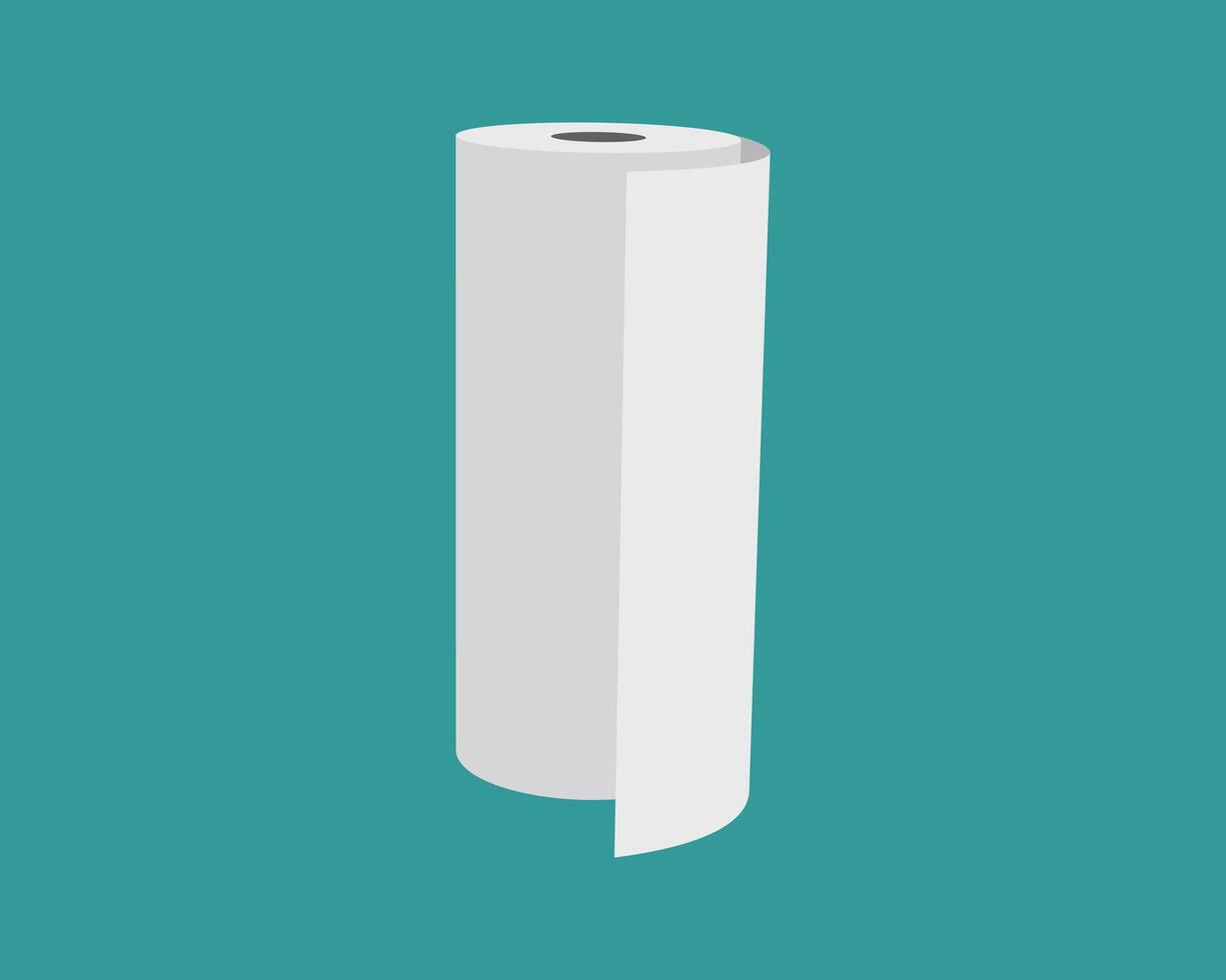 A minimalist illustration of a roll of paper against a teal background. Perfect for concepts of simplicity, new beginnings, potential, or clean design. vector